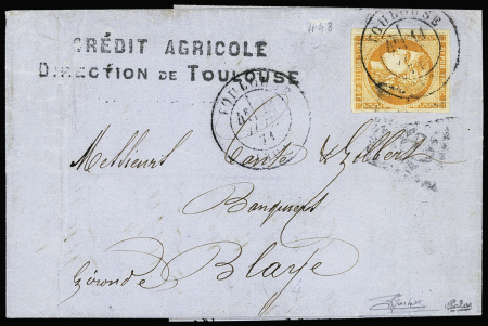 N°48h 40c jaune-orange, obl. càd Toulouse 11.07.1871