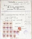 1945-1947, 11 factures avec fiscaux de valeurs diverses