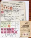 1945-1947, 11 factures avec fiscaux de valeurs diverses