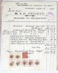 1945-1947, 11 factures avec fiscaux de valeurs diverses