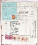 1945-1947, 11 factures avec fiscaux de valeurs diverses