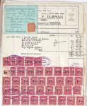 1945-1947, 11 factures avec fiscaux de valeurs diverses