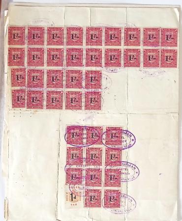 1945-1947, 11 factures avec fiscaux de valeurs diverses