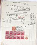 1945-1947, 11 factures avec fiscaux de valeurs diverses
