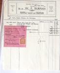 1945-1947, 11 factures avec fiscaux de valeurs diverses