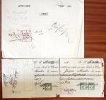 FISCAUX 45 documents avec premiers fiscaux au trait de Palestine