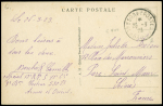 Carte postale en franchise de Constantinople avec rare CAD "Trésor et postes 530B" (1923). B