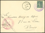 N°130 OBL cachet violet "Lille reconquis PTT Nord" sur lettre avec CAD "Lille Nord" (17.11.18) + cachet rouge
