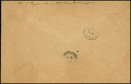 N°137+140 en mixte avec Allemagne n°84+85 CAD allemand "Colmar els 1" (7.12.1918) sur lettre recommandée. TB