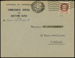 N°517 OBL Marseille St Ferréol (29.4.43) sur lettre à en-tête "Ministère de l'intérieur commissariat général aux questions juives 49 cours Pierre Puget, 49".