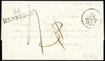 Lettre avec MP "54 Hennebon" (1828) et au verso MP "Deb 54 Vannes", ind 19. TB