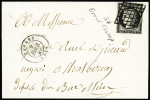 N°3 OBL grille + cursive "54 Grand Champ" + T15 Vannes (1849) sur lettre, ind 23. TB