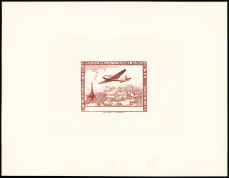 N°3, épreuve d'artiste en rouge avec signatures au centre, TB