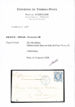 N°14A 20c bleu, obl. ETOILE BLEUE s. LAC, càd BLEU 1 PARIS 1 (60) 19/7/54, Superbe. Signé JF.Brun, cert. Scheller