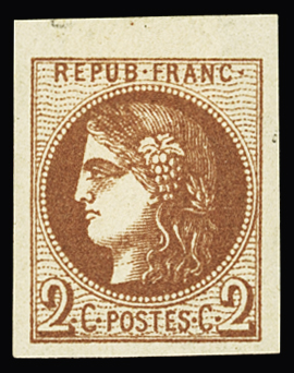 N°40Bb 2c MARRON, bdf, neuf *, TTB, certif. JF Brun