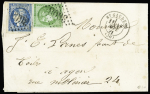 N°42B et 45A, 5c. vert R II et 20c. bleu T II R I, obl. GC 3608 s. LSC, càd T17 St GAUDENS 11/9/71, TTB. C, cote Maury 3350
