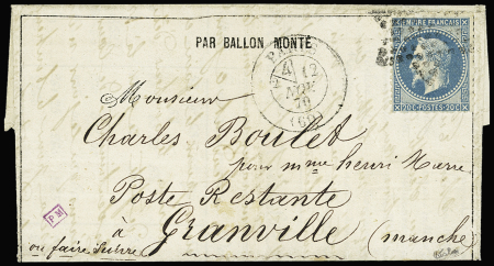 N°29B obl. Etoile s. JOURNAL POSTE N°3 avec son SUPPLEMENT, càd avec section 4/2 12/11/70, arr. GRANVILLE illisible, TB