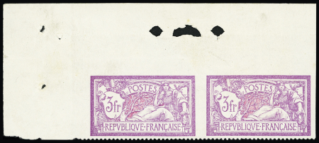 N°240 Merson, 3f lilas et carmin, PAIRE cdf avec perforation
