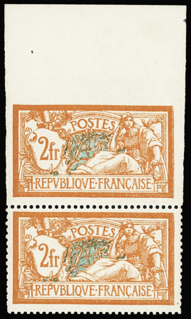 N°145g Merson,  2f orange et vert-bleu, NON DENTELE