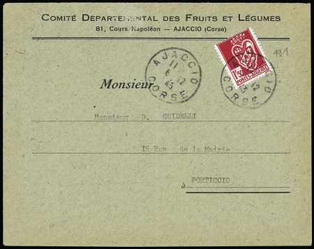 Algérie n°138 + 165 + 173 OBL Ajaccio Corse (6.12.