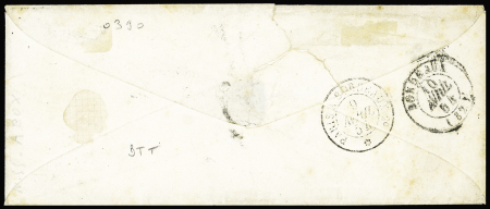 N°15 25c bleu sur lettre de Paris (Seine) pour Bordeaux