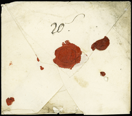 Rare cachet Port Payé orné de Void avec manuscrit
