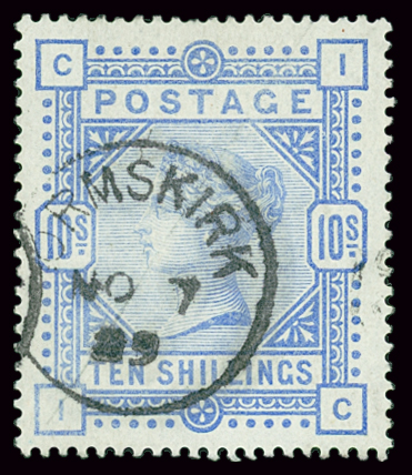 N°88 10s bleu, obl. par càd propre Omskirk 7 no 89,