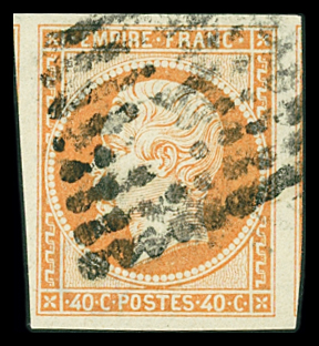 N°16 40c orange, deux nuances, tous les deux avec grandes