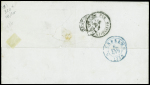 N°5 40c orange, OBL losange de points "DS2" + CAD "(DS2) Paris (DS2) 60" (1852) sur lettre pour Bruxelles. TB. Signé Baudot