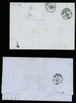 4 lettres AFF Empire ND (3) et dentelé (1) OBL ancre + CAD de paquebot : Phase - Sinaï - Gange et Carmel