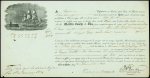 10 connaissements maritimes (1787 - 1878), la plupart illustrés de navires