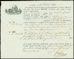10 connaissements maritimes (1787 - 1878), la plupart illustrés de navires