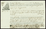 10 connaissements maritimes (1787 - 1878), la plupart illustrés de navires