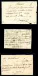 3 lettres avec MP "Montr" (1746 - L n°2 - ind 15) et "Montr" + "SM" manuscrit (1743 et 1749 - L n°2A -( ind 17). TB