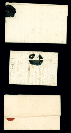 3 lettres avec MP "Montr" (1746 - L n°2 - ind 15) et "Montr" + "SM" manuscrit (1743 et 1749 - L n°2A -( ind 17). TB