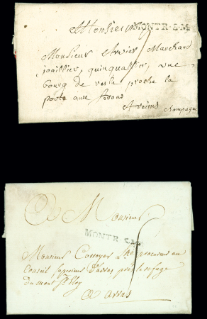 7 lettres avec MP "Montr. S.M" (L3 et L3A), ind 11 chacune. TB