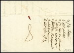 Lettre de Montreuil pour Paris avec MP "Montr. S. M. P. P" (L n°6 - 1776 - ind 26). RR
