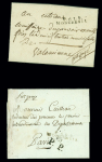 2 lettres avec MP "P 61 P Montreuil" (36x7mm - 1796 et 1797 - ind 18 chacune). TB