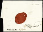 Lettre de Bordeaux pour Béthune réexpédiée à Paris avec au verso MP partiellement manuscrite "Deb de Béthune", ind 20. TB
