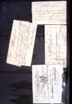 57 lettres anciennes du Pas de Calais dans un classeur noir dont Arras (1705 - 1710 etc), Aire (1704 et 1744), "Deb d'Aire" (1804 - manuscrit), 2 marques "Franc" manuscrit sur lettres de Calais pour Boulogne sur Mer