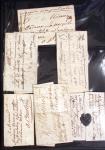 57 lettres anciennes du Pas de Calais dans un classeur noir dont Arras (1705 - 1710 etc), Aire (1704 et 1744), "Deb d'Aire" (1804 - manuscrit), 2 marques "Franc" manuscrit sur lettres de Calais pour Boulogne sur Mer