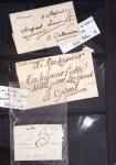 57 lettres anciennes du Pas de Calais dans un classeur noir dont Arras (1705 - 1710 etc), Aire (1704 et 1744), "Deb d'Aire" (1804 - manuscrit), 2 marques "Franc" manuscrit sur lettres de Calais pour Boulogne sur Mer