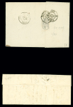 2 lettres : cursive rouge "58 Marseille Beauvais" (ind 18) et n°14 OBL PC 1278 + T22 "Feurquières (58)" (1862 - ind 11). TB