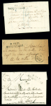 Basqueville : 3 lettres dont 2 MP "P 74 P Basqueville" (ind 14 et ind 18). TB
