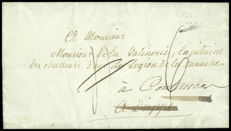 Marque manuscrite "Deb Dieppe 1er décembre 1817", ind 18. TB