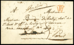 Lettre avec au verso MP rouge "Deb 74 Le Havre" (1821=, ind 18. TB