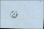N°14 OBL PC 1523 + T15 "Le Havre bateau a vapR " (1861 - Salles n°313) sur lettre pour Honfleur, ind 18. TB