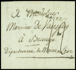Lettre de Cayes (Saint-Domingue) avec rare marque d'entrée "74 Col par le havre" (salles n°25 - 1792), ind 29. TB