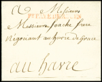 MP rouge "Pt paye de Rouen" (L n°23 - 1784), ind 24. rare et TB