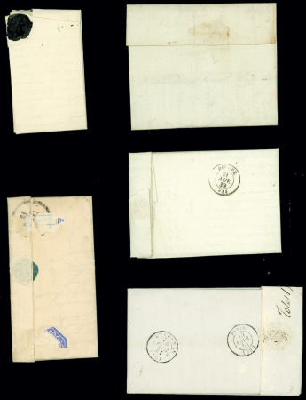 Totes : 5 lettres dont MP "Toste" (L1 - 1796 - ind 20 - certificat Baudot). TB